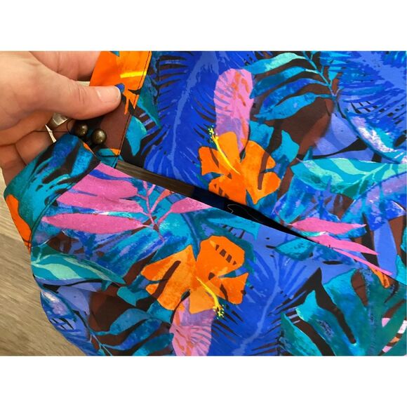 Investments Sleeveless Tropical Multicolor High-Neck Dress, Size XL - Picture 3 of 9